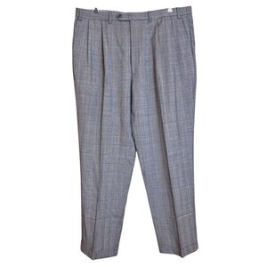 Lauren Ralph Lauren 100% Wool Dress Pants Men Pleated Cuffed Gray 40x32